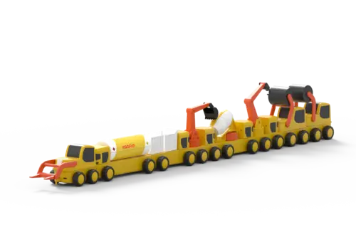 משאיות עבודה מגנטיות מודולאריות – ערכת 52 חלקים