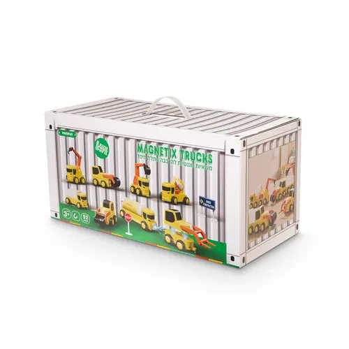 משאיות עבודה מגנטיות מודולאריות – ערכת 52 חלקים