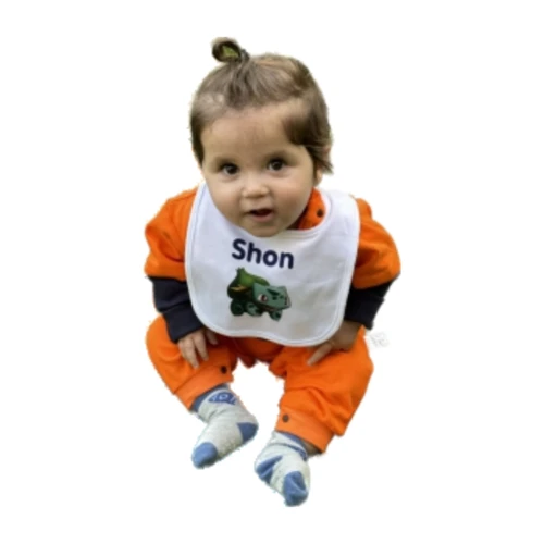 סינר תינוק דו שכבתי לבן