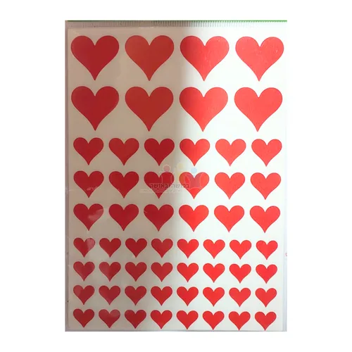 מדבקות לבבות אדום