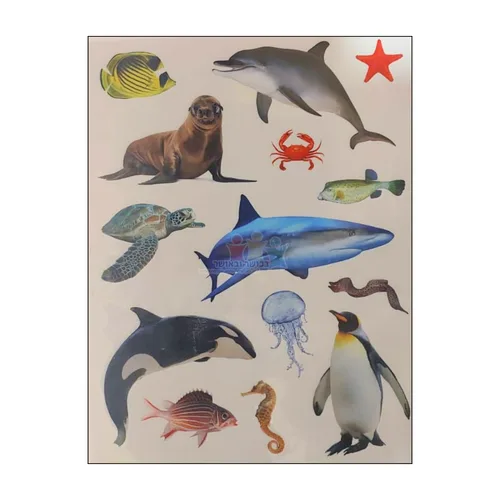 מדבקות חיות מים חתוך בשטנץ