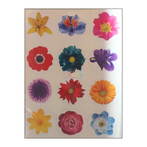 מדבקות פרחים קוטר 35