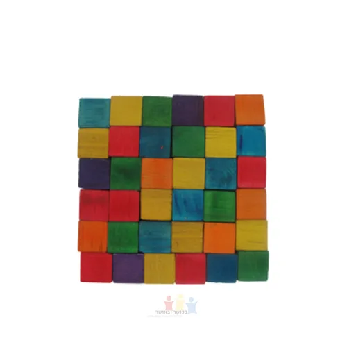 72 יח' קוביות עץ צבעוני